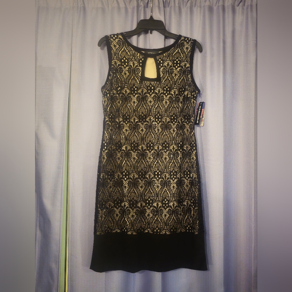 R&M Richards Black Sequin Dress Size 12